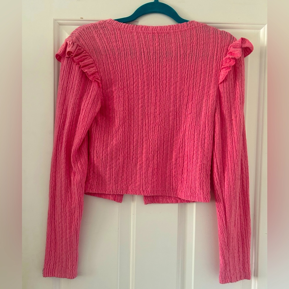 Pink Ruffle Zara Cardigan - Picture 3 of 4
